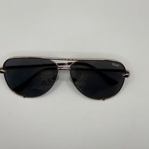 QUAY Australia High Key Aviator Sunglasses Gold/Black‎ Polarized Designer Unisex